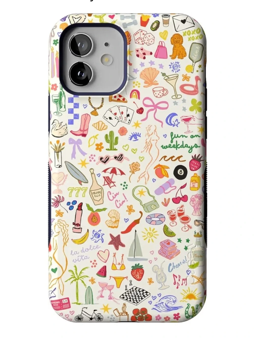 Casely iPhone 12 / 12 Pro case in the popular “Fun on Weekdays” print